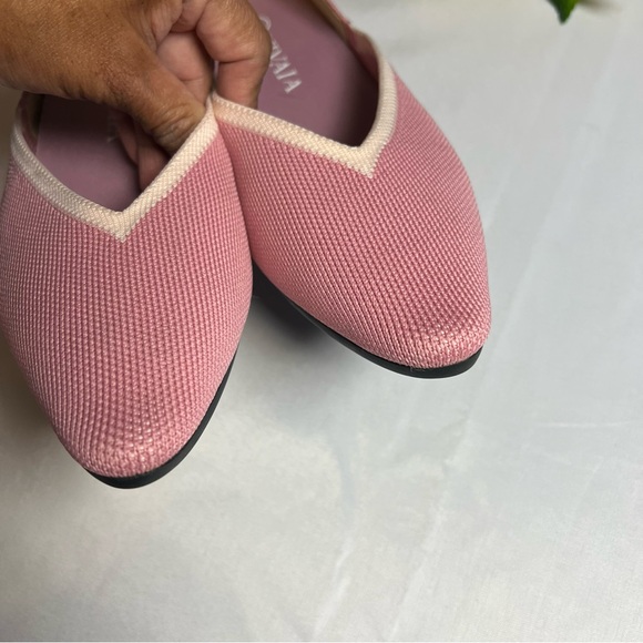 Vivaia Pointed Toe V-Cut Flats Ash Rose Pink Ballet Shoes Size 38.5 - Picture 6 of 11